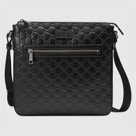 gucci mens leather messenger bag|gucci men's messenger bag price.